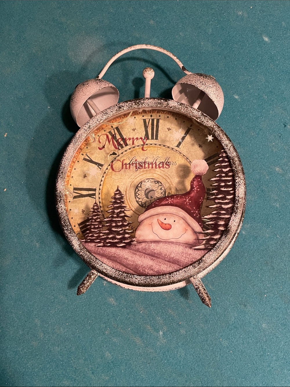 Holiday Snowman Table Clock Wall
